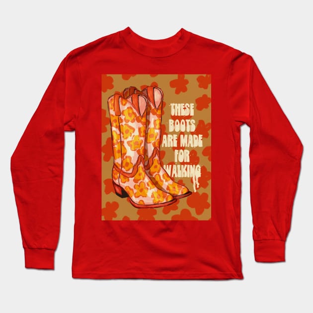 Yes, These BOOTS! Long Sleeve T-Shirt by gnomeapple